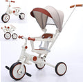 Triciclo plegable de empuje para niños pequeños con toldo, triciclo de equilibrio 8 en 1 con asa, triciclo para niños de 1 a 3 años, triciclos plegables para niños (blanco)