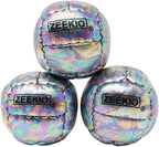Zeekio Bolas de malabarismo Galaxy - Bolas de cuero genuino de primera calidad de 12 paneles - 4.59 oz - 2.638 in - Paquete de 3 - Cosmo