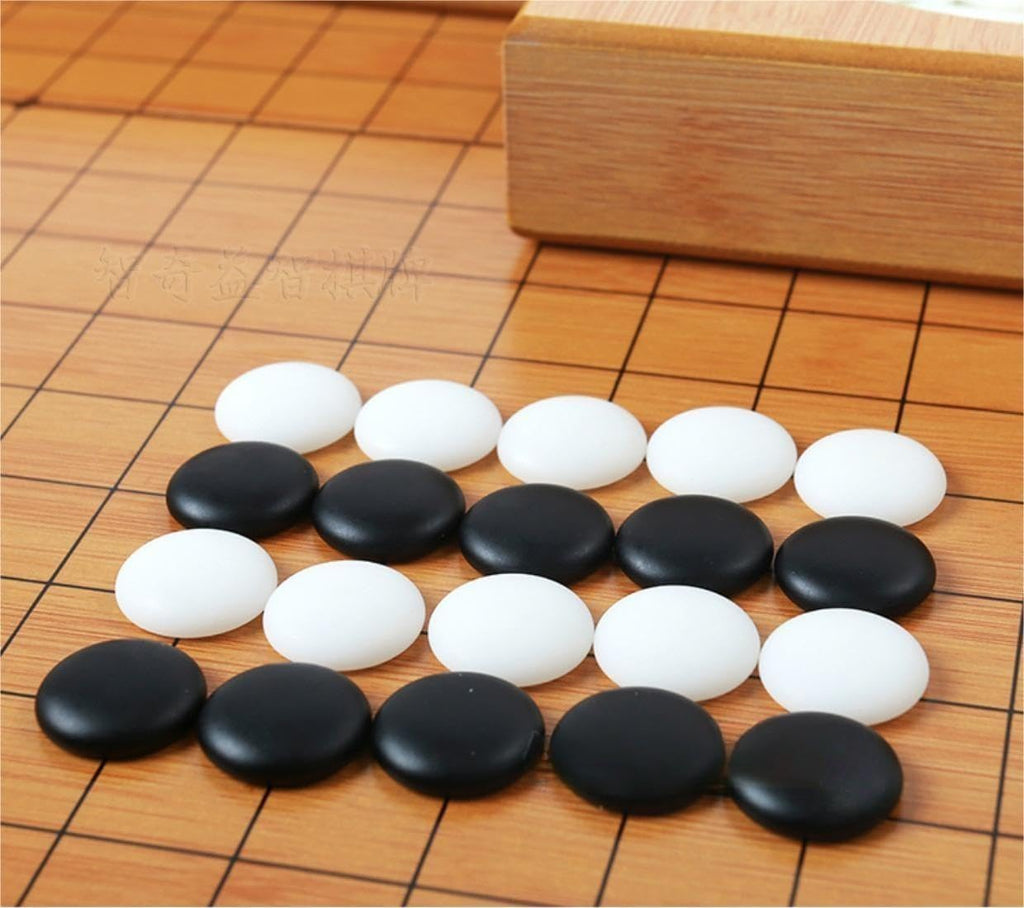 Cuencos plegables Go de 19 x 19 y piezas de imitación Jade Go - Juego de mesa de estrategia clásico (Weiqi)