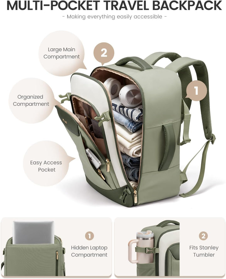 LOVEVOOK Mochila de Viaje de 50L para Mujeres y Hombres, Mochila Gr...