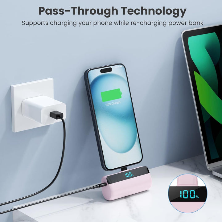 [Paquete de 2] Mini cargador portátil para iPhone 17\/16\/15, carga...