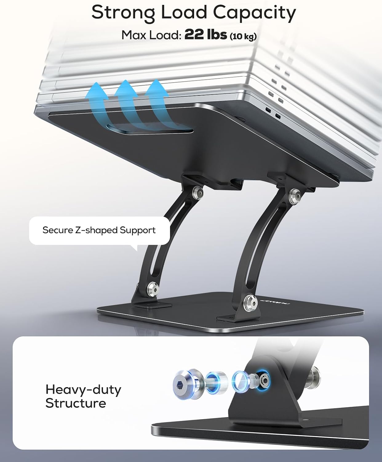 Nulaxy Soporte para portátil totalmente ajustable para escritorio,...