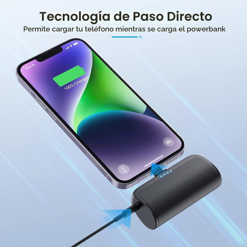 [Paquete de 2] Mini cargador portátil para iPhone, 5200 mAh