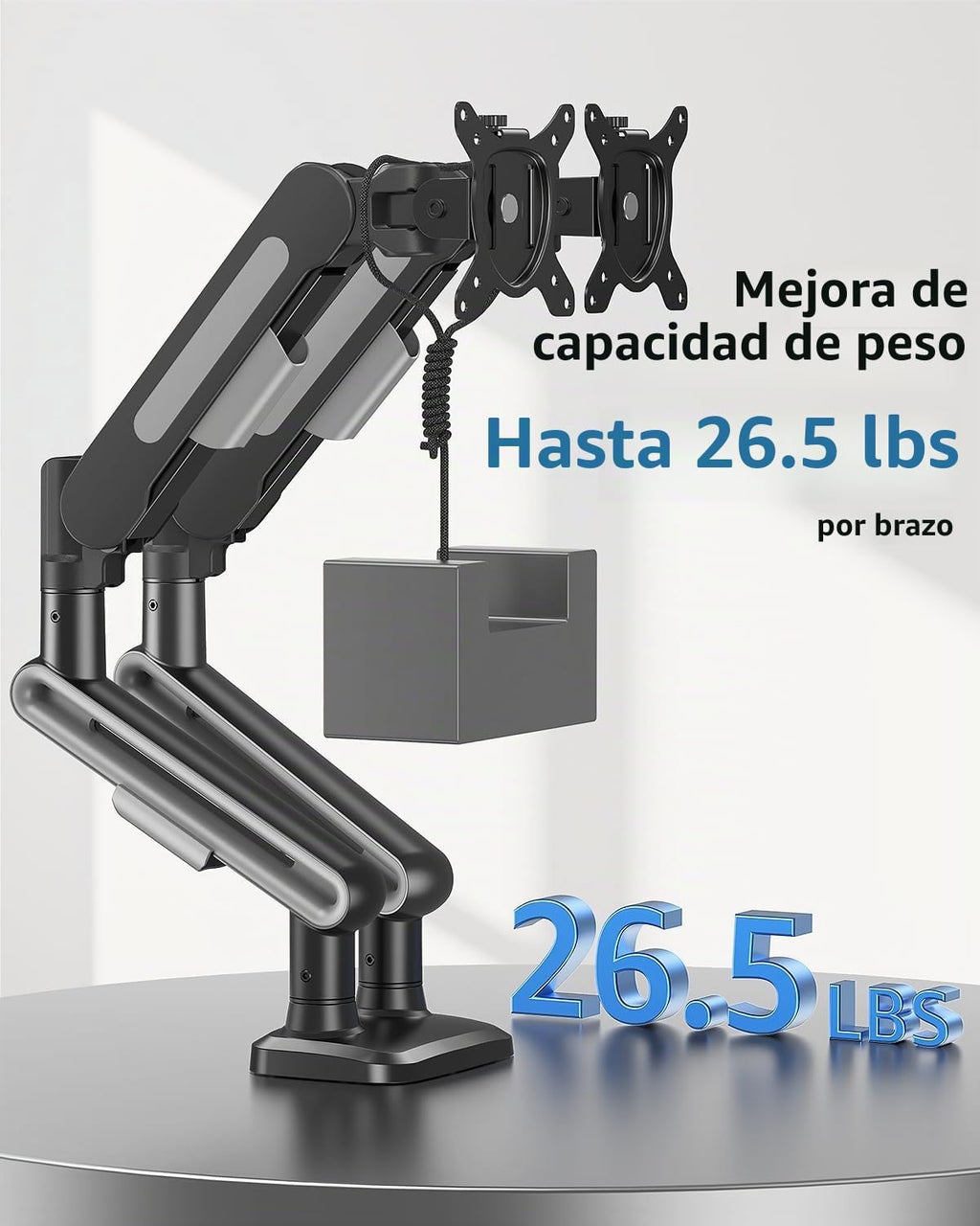 Soporte de monitor dual MOUNTUP, brazo de monitores de alta resistencia