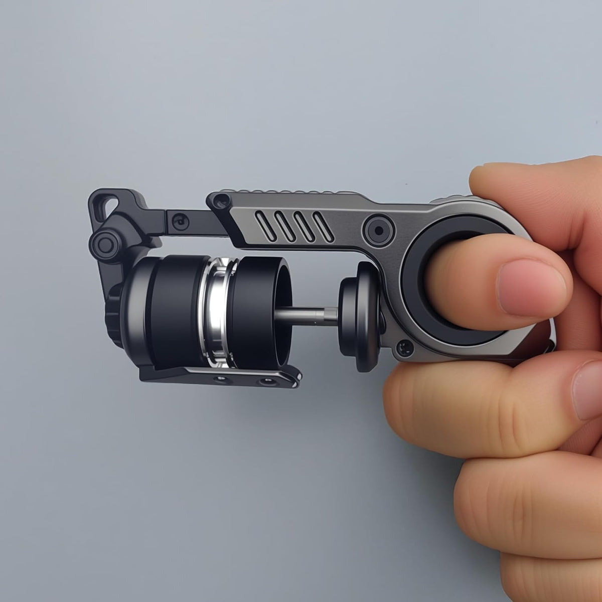 EDC - Juguete giratorio de metal, diseño magnético para aliviar el estrés, múltiples modos de juego, juguete novedoso para adultos, sonido nítido, (gris)