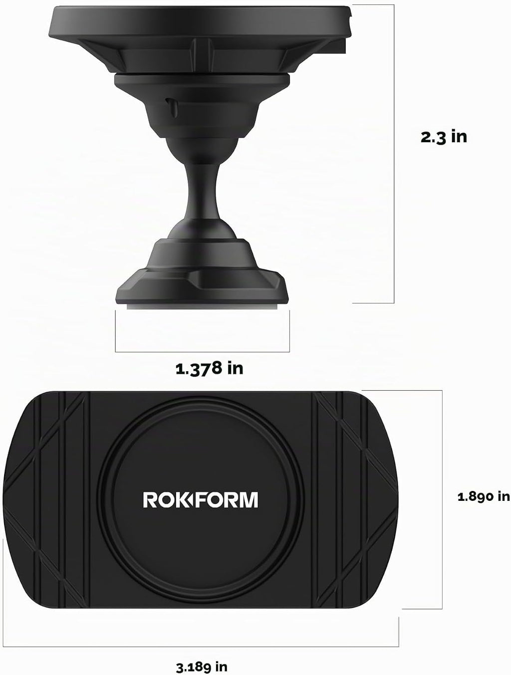 Rokform Cargador de coche inalámbrico magnético, soporte giratorio