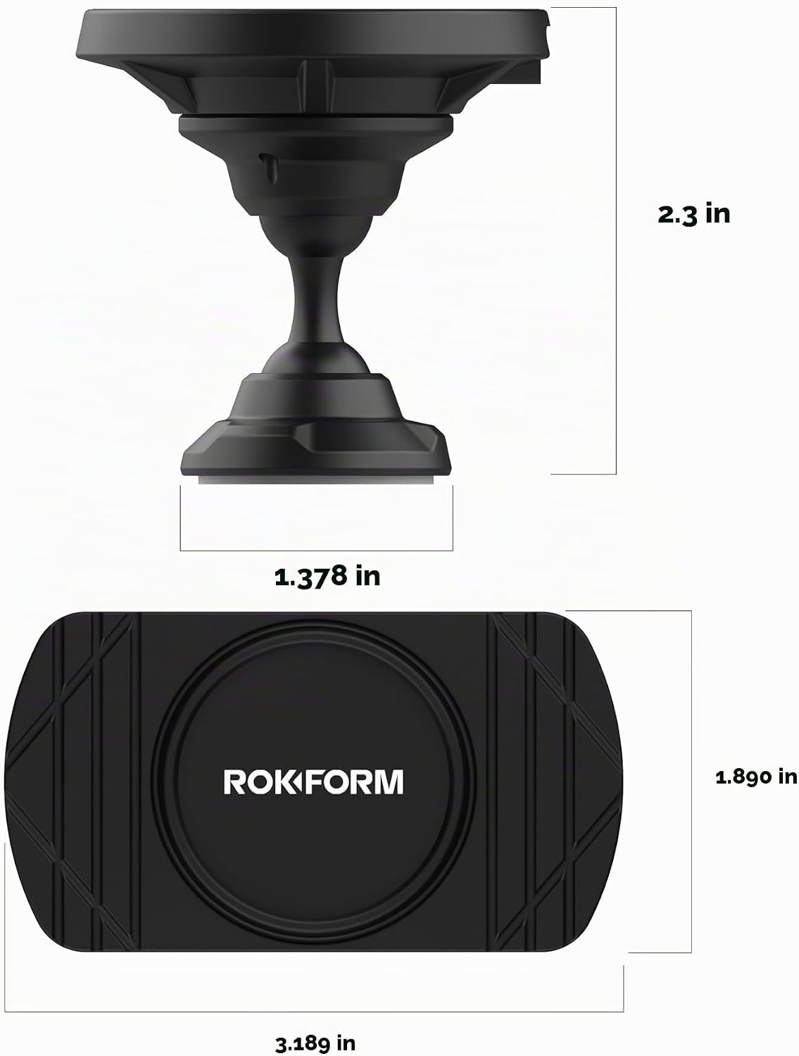 Rokform Cargador de coche inalámbrico magnético, soporte giratorio