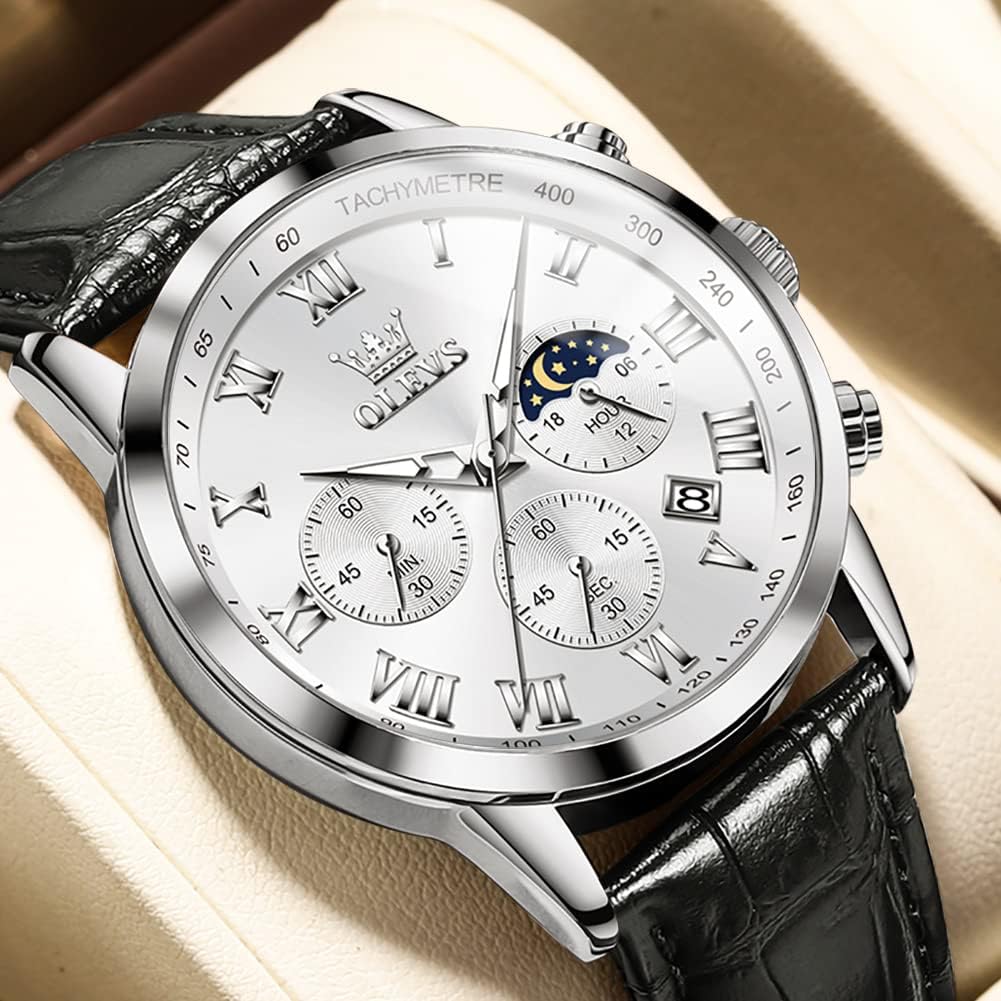 OLEVS Relojes para Hombres Lujo Cara Grande Relojes Resistente al Agua