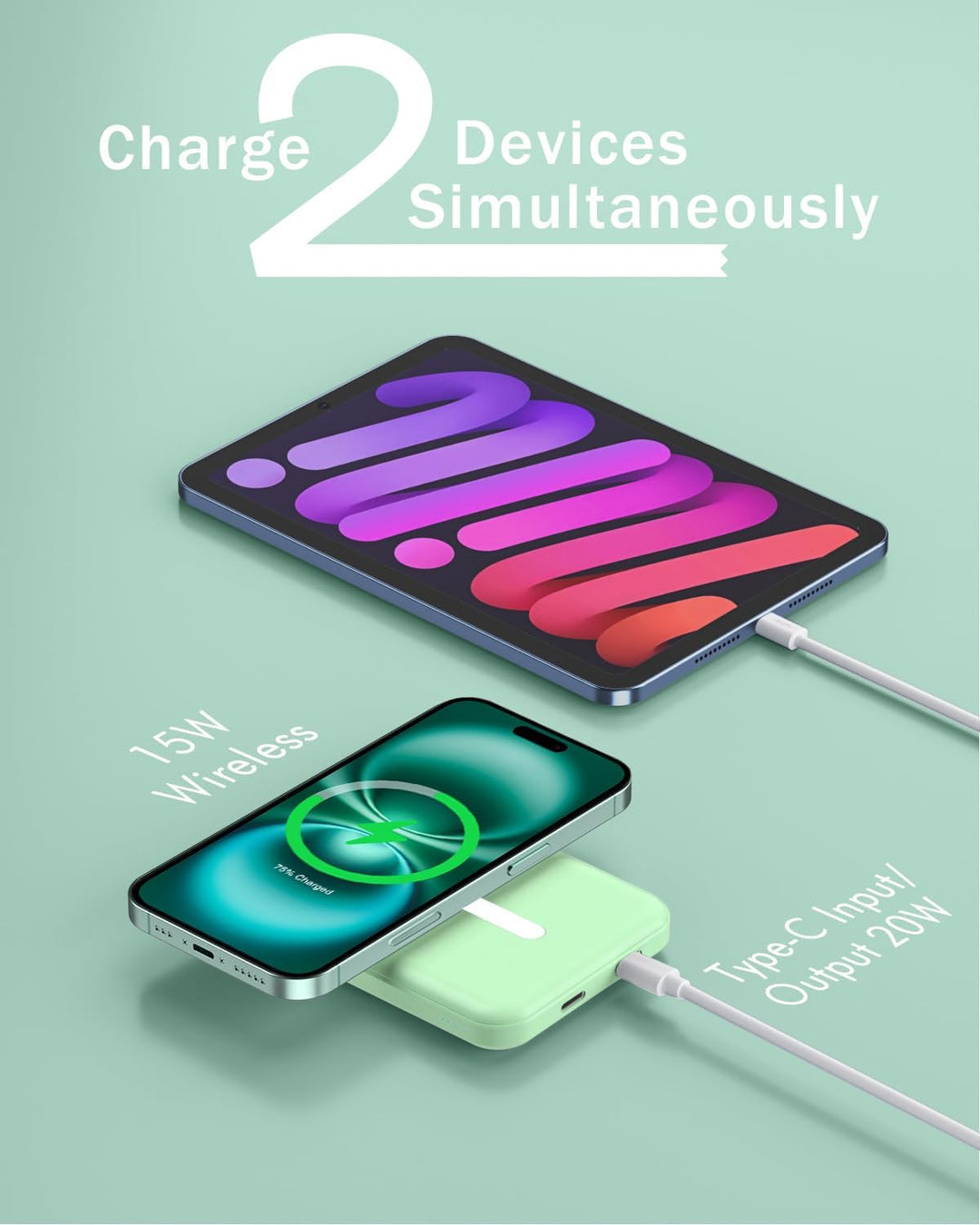 podoru para Magsafe Paquete de baterías, 5000 mAh banco de energía...