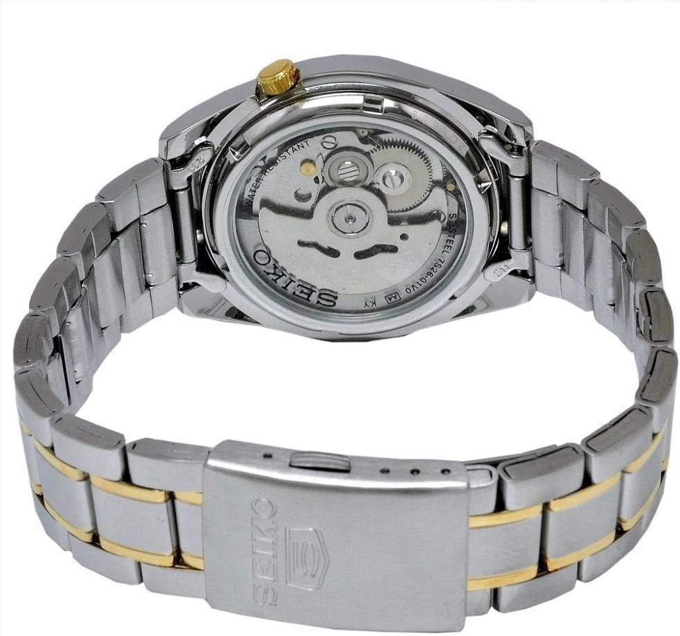 SEIKO 5 Reloj automático de esfera plateada SNKL57 para hombre, Azul, Reloj analógico,Automático de cuerda automática,Reloj automático