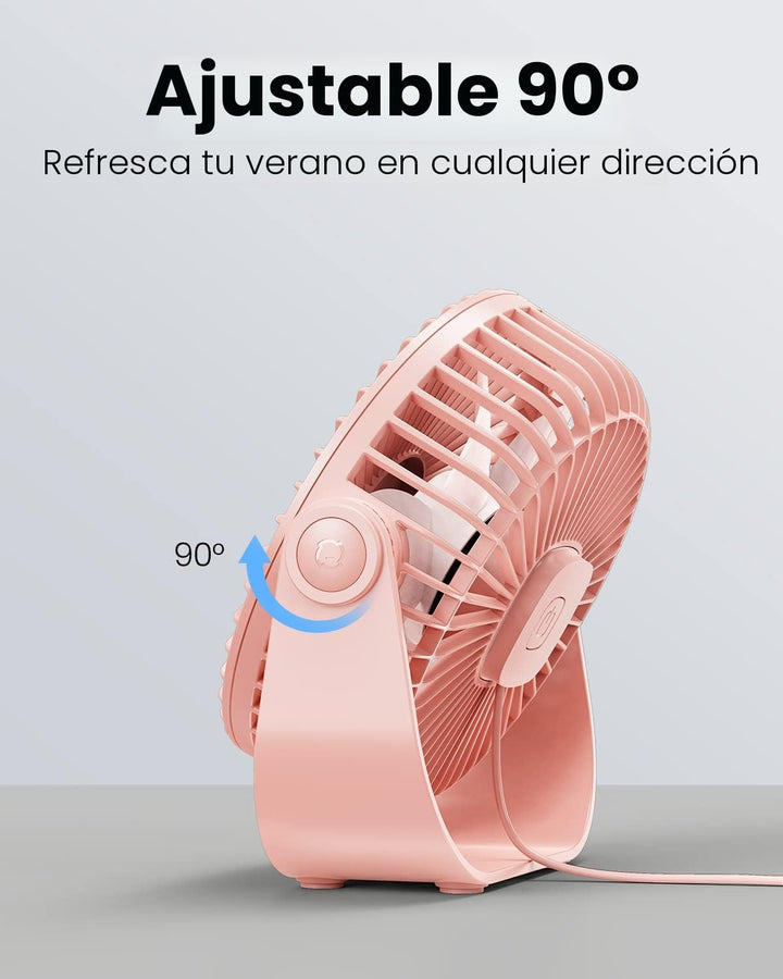 Gaiatop Ventilador de escritorio USB, flujo de aire fuerte de 3 vel...