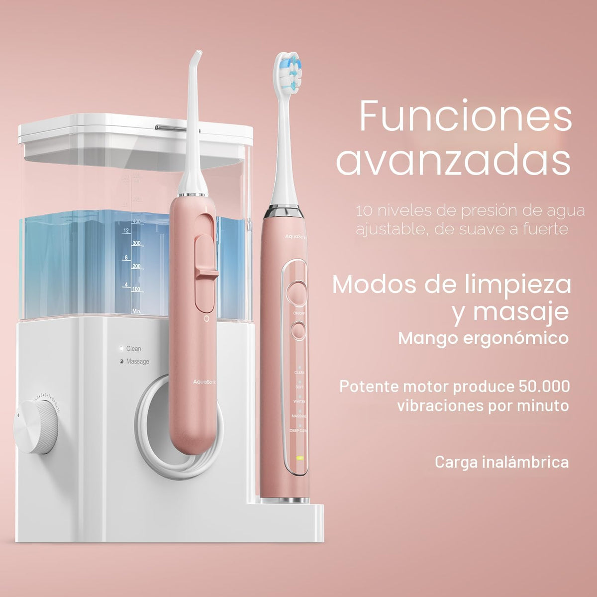 AquaSonic Página principal Centro Dental PRO - Cepillado y uso de hilo dental fácil - Cepillo y hilo dental - Cepillo de dientes eléctrico y hilo dental de agua - Dientes más blancos y encías más saludables