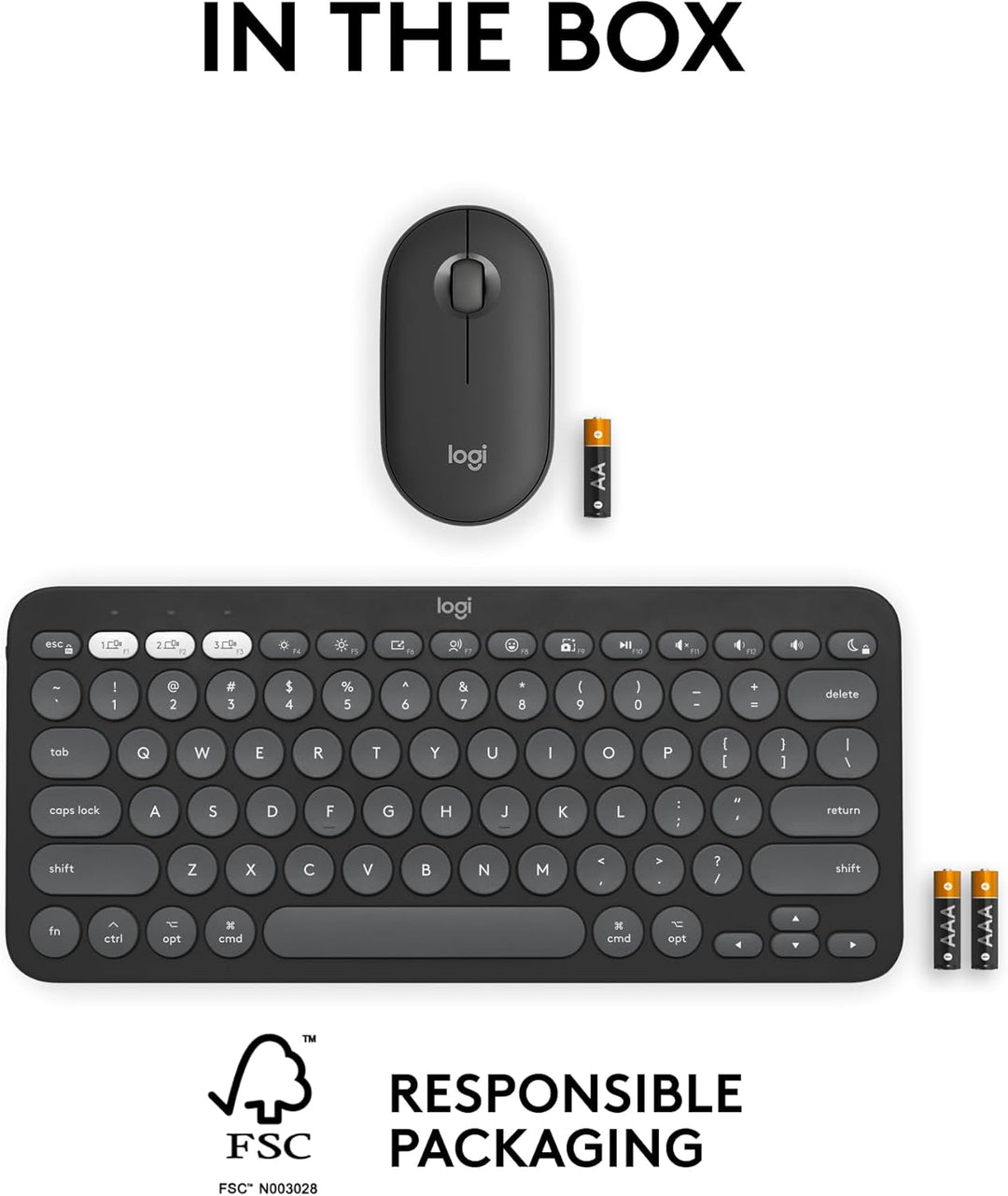 Logitech Pebble 2 Combo para Mac, Teclado y Mouse Inalámbricos, Del...