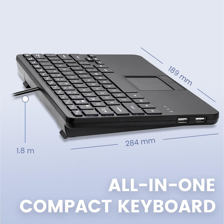 Perixx PERIBOARD-425 US Mini Teclado USB con Cable con Touchpad, Te...