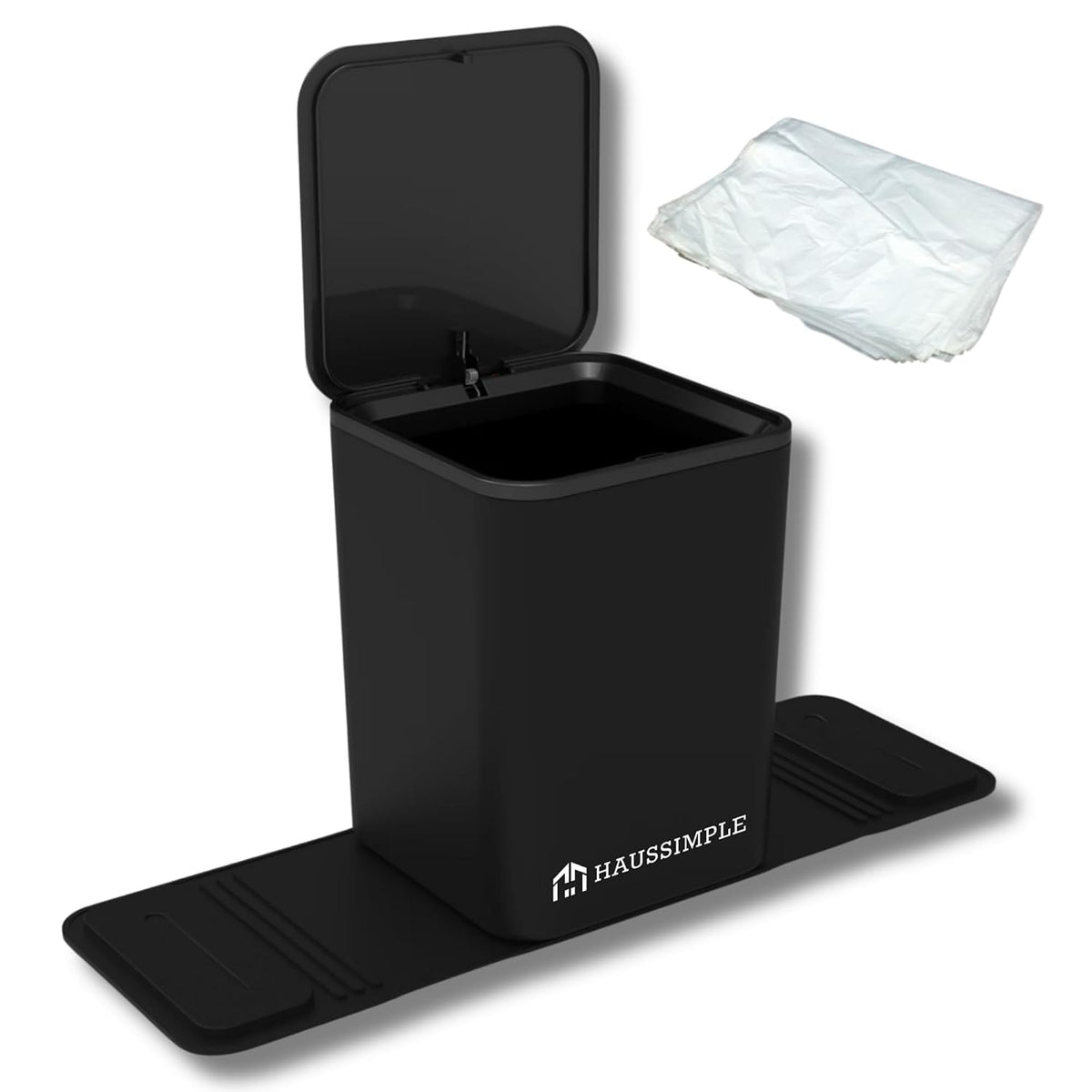 Basurero para automóvil con alas de estabilidad, a prueba de fugas, portátil, para tela y alfombrillas de goma, organizador automático compacto y duradero de plástico para automóviles, SUV