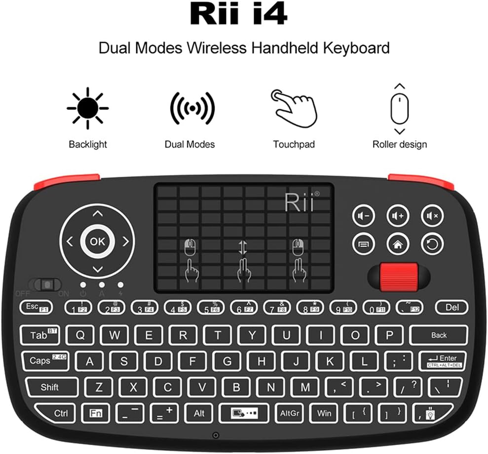 Rii i4 Mini Teclado Bluetooth con Touchpad Teclado