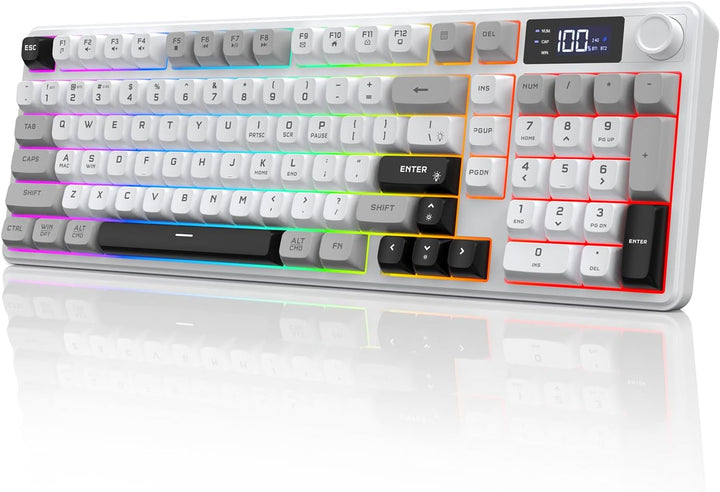 Teclado inalámbrico para juegos con pantalla inteligente y control...