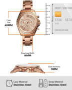 Fossil Reloj cronógrafo de cuarzo de acero inoxidable para mujer Modern Courier