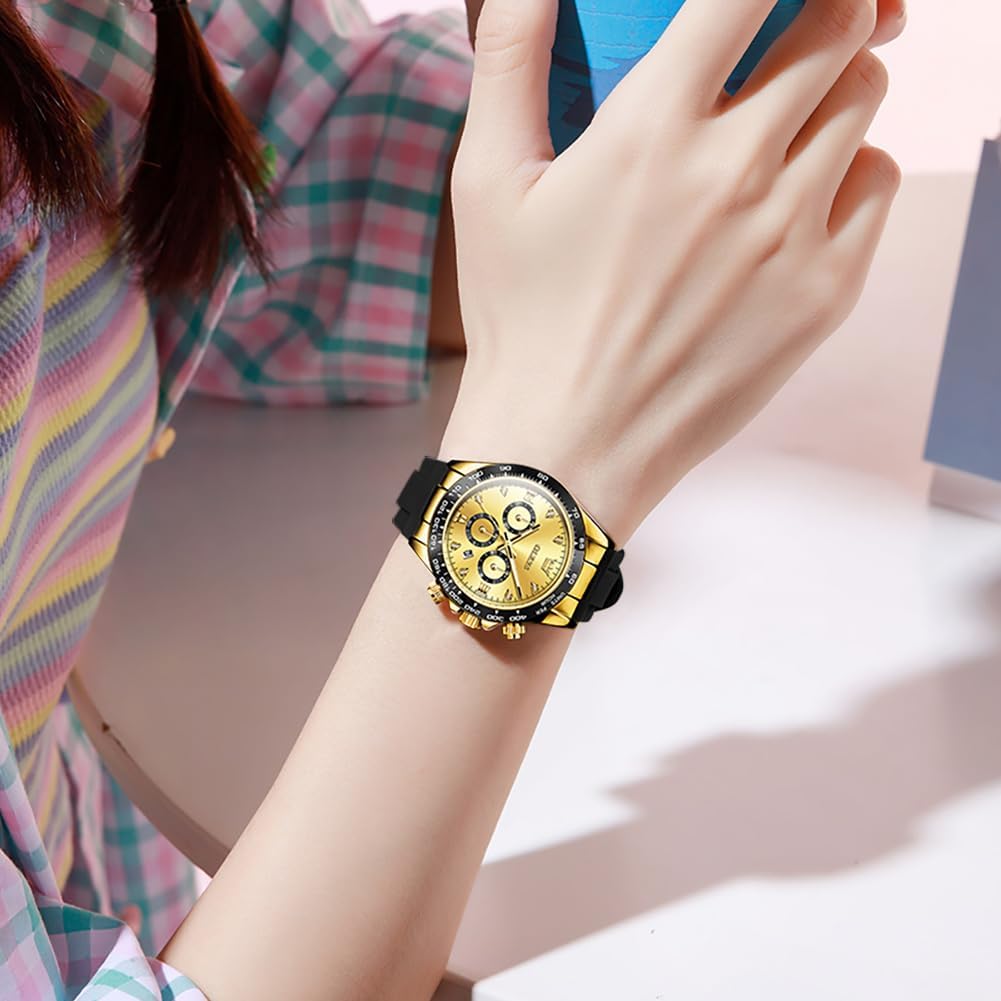 OLEVS Relojes de diamante de lujo pequeños para mujer - Pulsera de acero inoxidable, impermeables, analógicos, luminosos, con fecha, relojes de vestir de negocios para damas