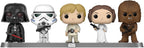 Funko Pop! Vinilo: Star Wars - Darth Vader, Stormtrooper, Luke Skywalker, Princesa Leia y Chewbacca - Paquete de 5 unidades (Convención Galáctica Compartida, Exclusivo de Amazon), multicolor, 64122