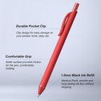 Paquete de 208 bolígrafos rojos - Bolígrafos de punta media, tinta suave, bolígrafo retráctil de clic de 1,0 mm para camarera, servidor, tinta roja de oficina