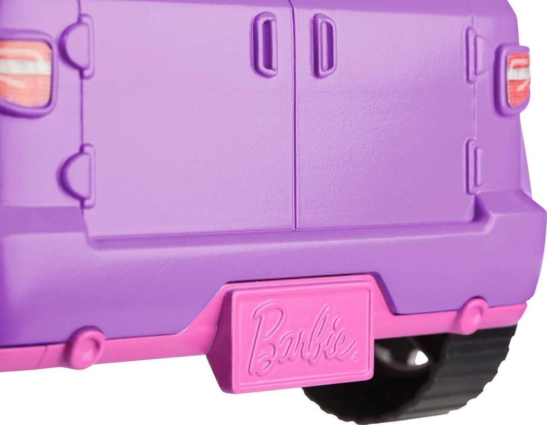 Barbie - Vehículo todo terreno color morado con asientos