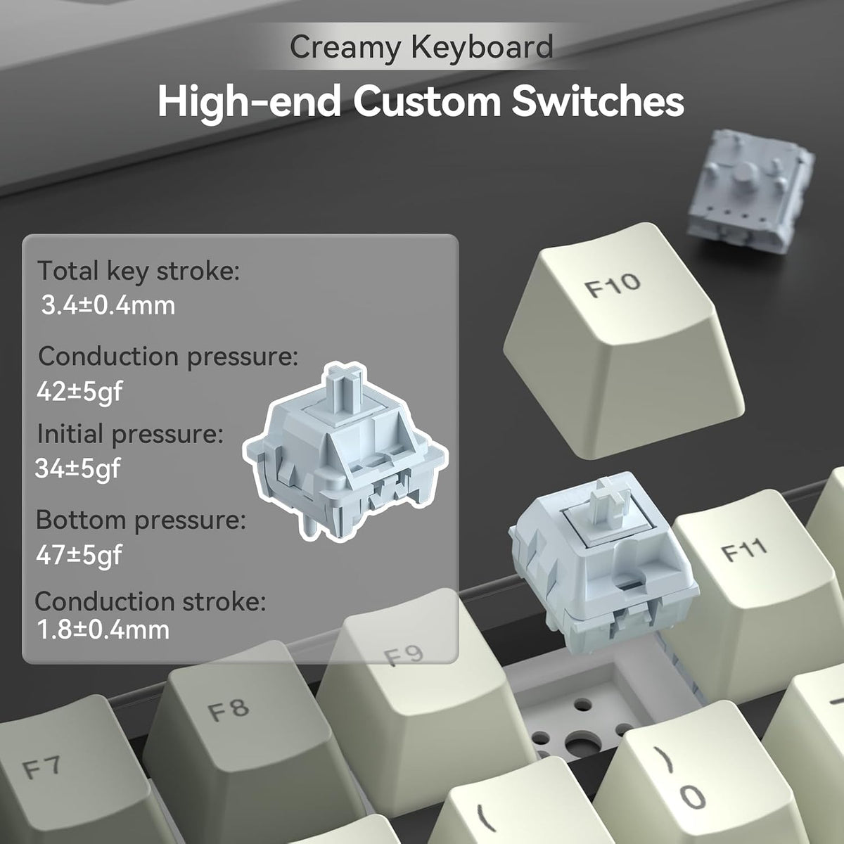 SOLAKAKA Teclado mecánico inalámbrico A99 Pro con pantalla LCD y pe...