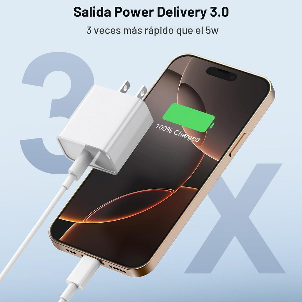 iPhone 18 17 16 Cargador de carga rápida extra largo 10FT USB C cargador