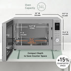Panasonic HomeChef - Combo de freidora de aire para microondas 4 en 1, ahorro de tiempo, 20 presets + recetas vinculadas a la aplicación, inversor de 1000 W, 1.2 pies cúbicos
