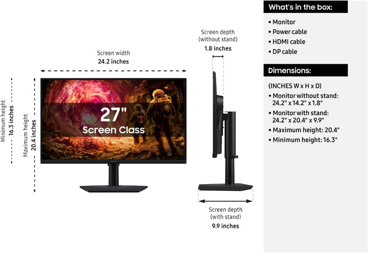 Samsung Odyssey G5 (G50F) Series QHD Monitor para juegos de 27"...