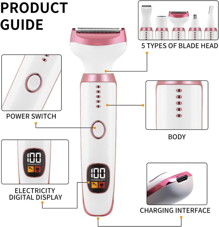 Maquinillas de afeitar eléctricas para mujer, recortadora de bikini...