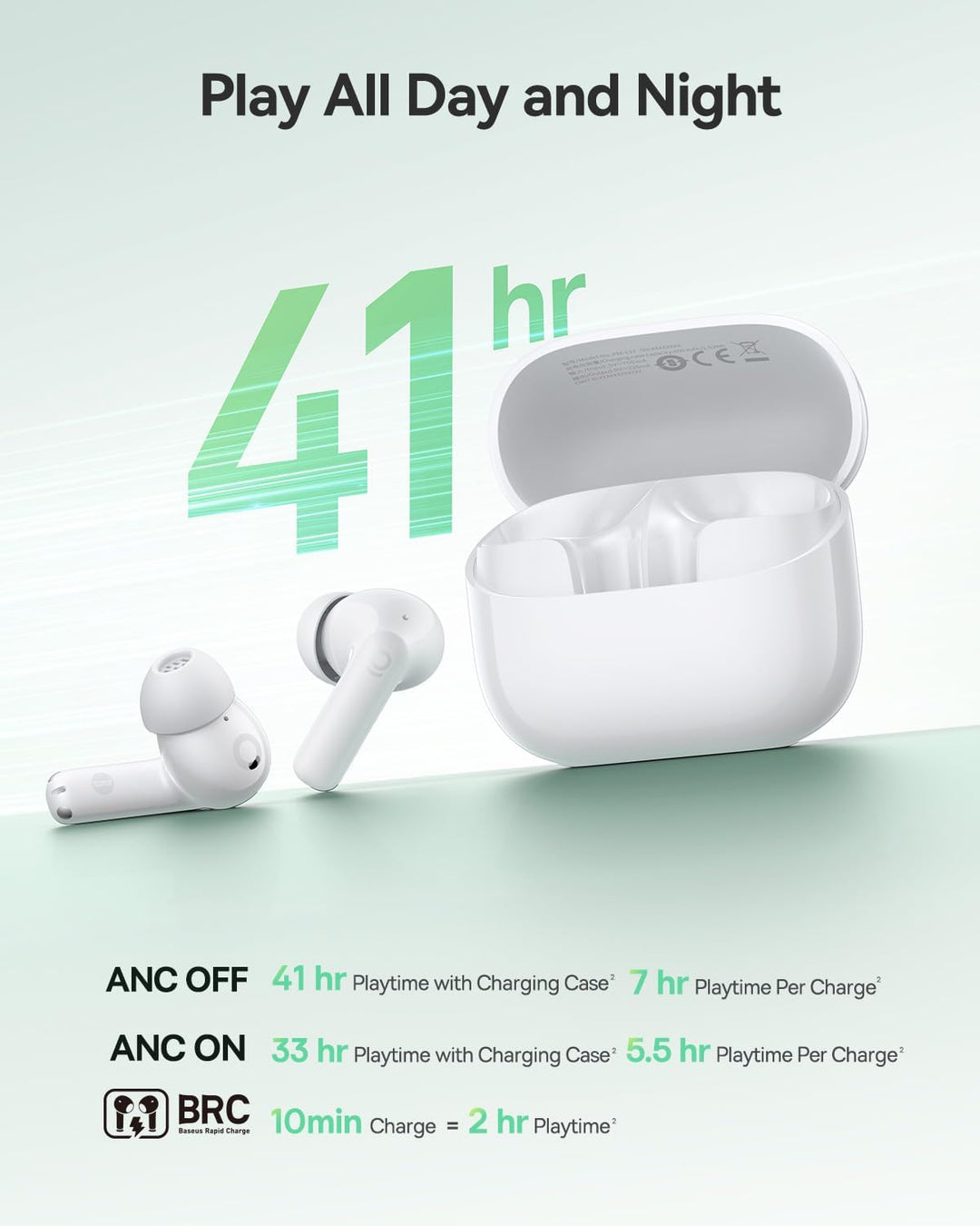 Baseus - Auriculares inalámbricos BP1 NC híbridos con cancelación a...