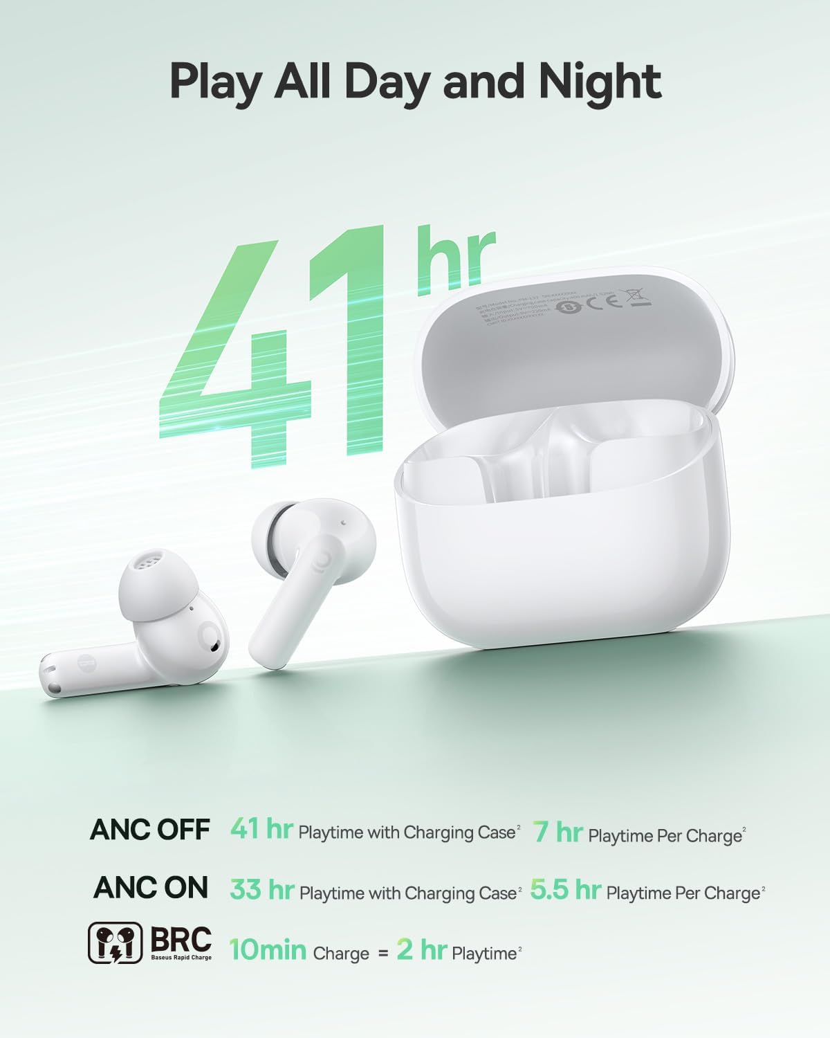 Baseus - Auriculares inalámbricos BP1 NC híbridos con cancelación a...