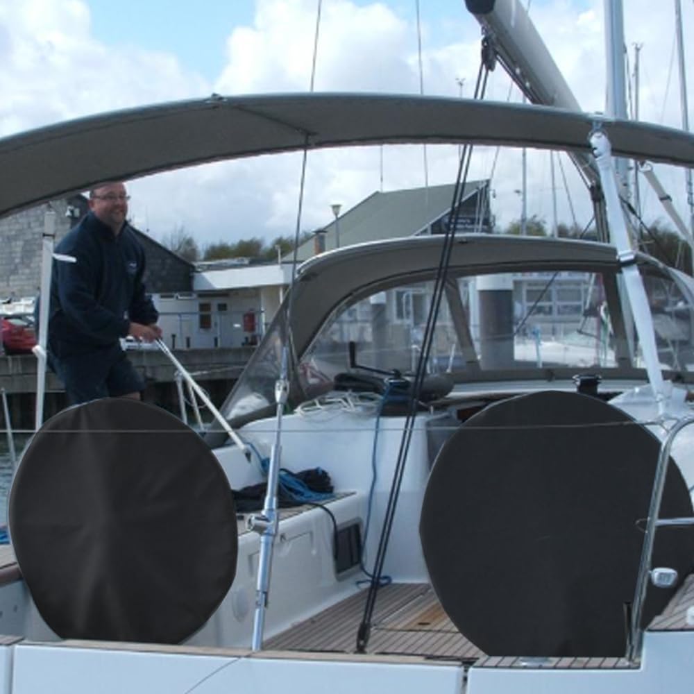 Funda para volante de barco, funda protectora de volante marino de 24 pulgadas, impermeable, 420D, resistente a los rayos UV