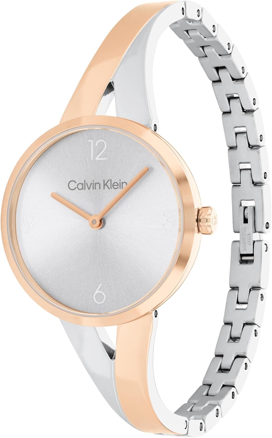Calvin Klein Joyful - Reloj de Mujer de Cuarzo 2H Cáscara de Acero Inoxidable con Brazalete en Bangle - Resistente al Agua 3 ATM/30 Metros - Enlaces Ajustables para un Ajuste Personalizado - 30 mm