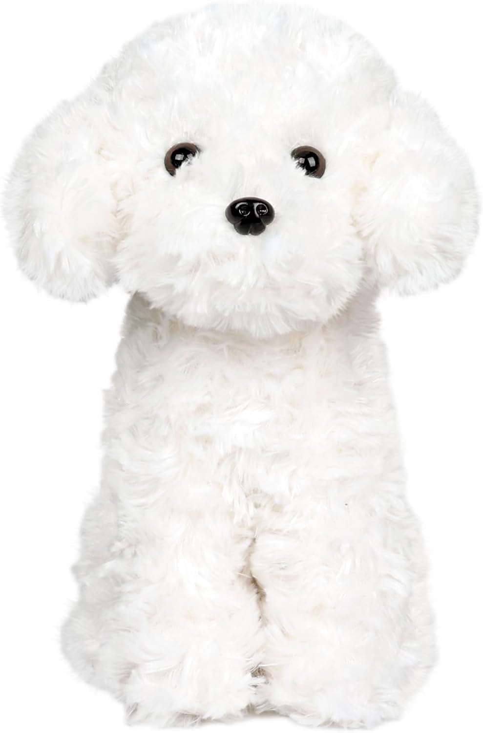 Cachorro de perro de peluche caniche blanco