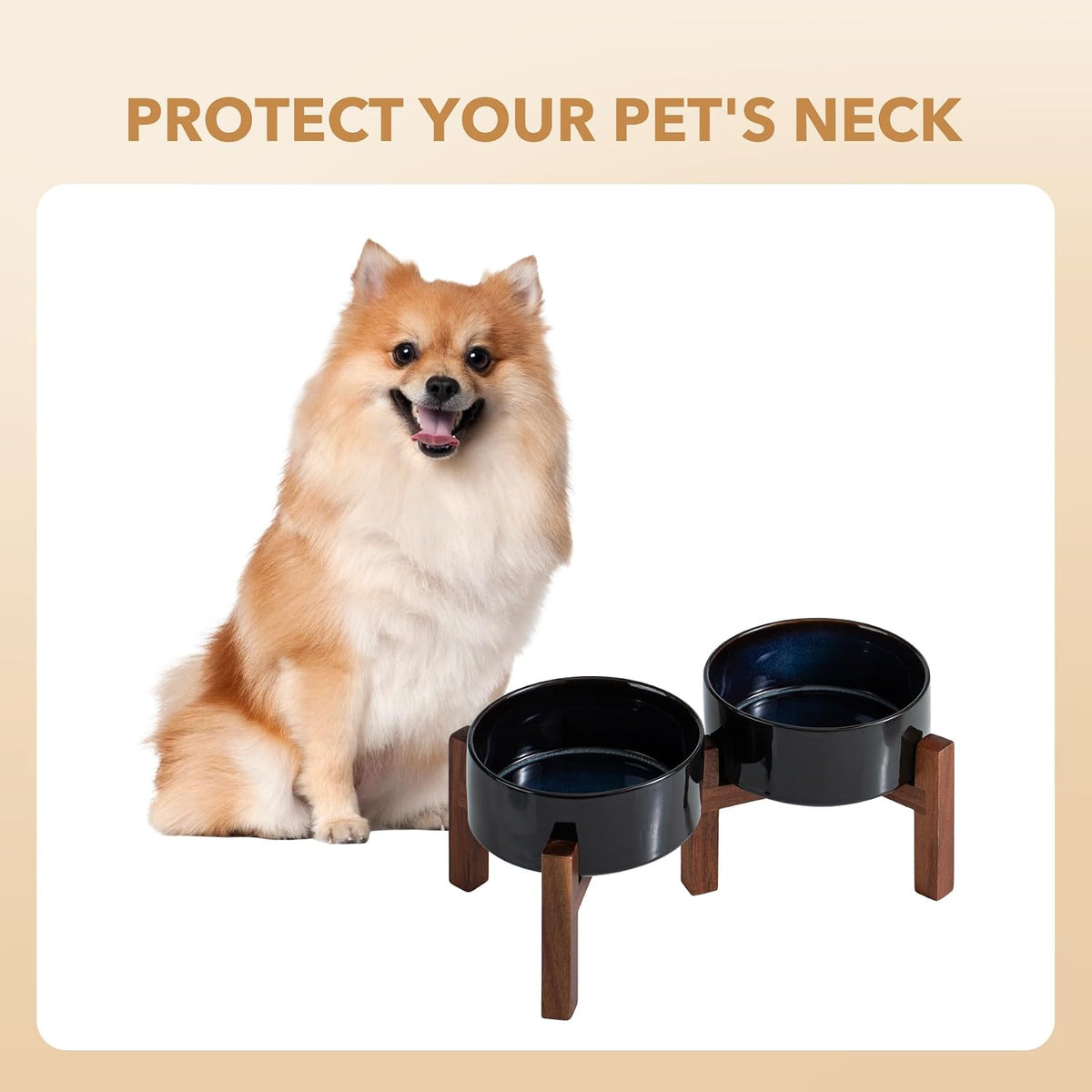 Cuencos elevados para perros, cuenco elevado de cerámica para