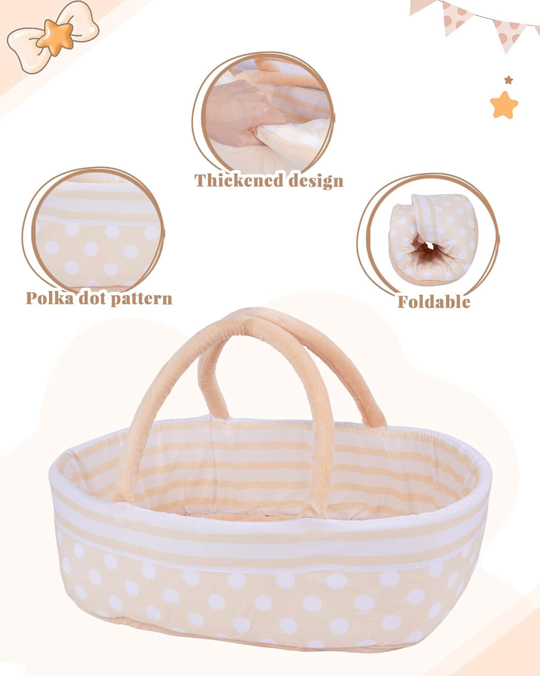 BABESIDE Juego de 8 piezas de ropa de muñeca Reborn con moisés para...