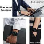 Reloj inteligente para hombre para Android iOS, llamadas Bluetooth, chat de voz con monitor de frecuencia cardíaca/sueño, monitor de fitness, pantalla táctil completa de 1.3 pulgadas, IP67
