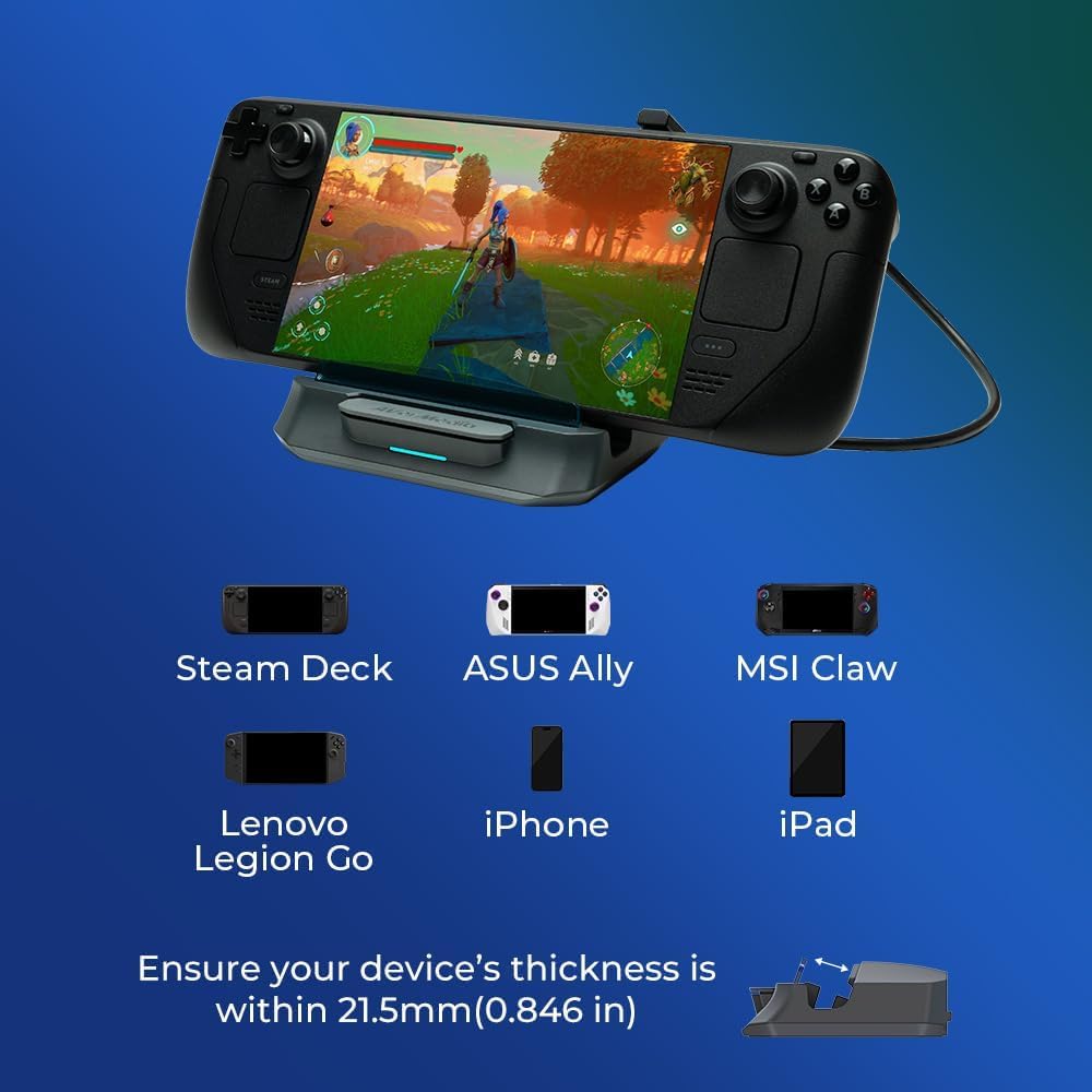 AVerMedia Base para cubierta de vapor con HDMI 4K a 60Hz, carga USB C, duplicación de pantalla, captura de video para Switch, Steam Deck, ROG Ally, Legion Go, MSI Claw, iPhone, iPad - X'TRA GO GC515