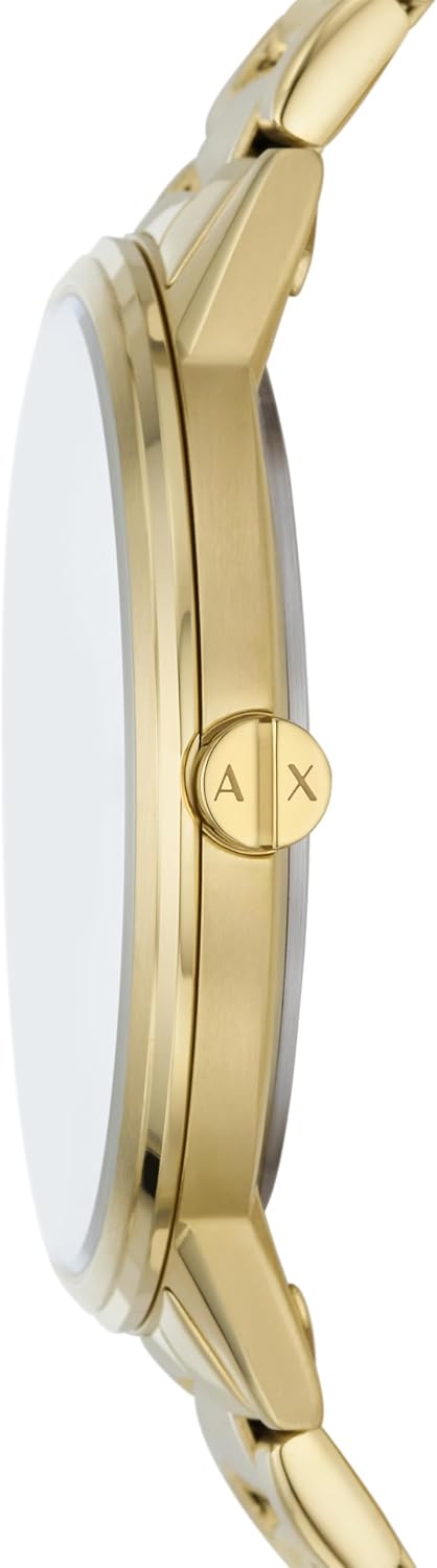 A|X Armani Exchange Reloj para hombre con pantalla analógica de tres manecillas y correa de acero inoxidable o cuero, reloj para hombre