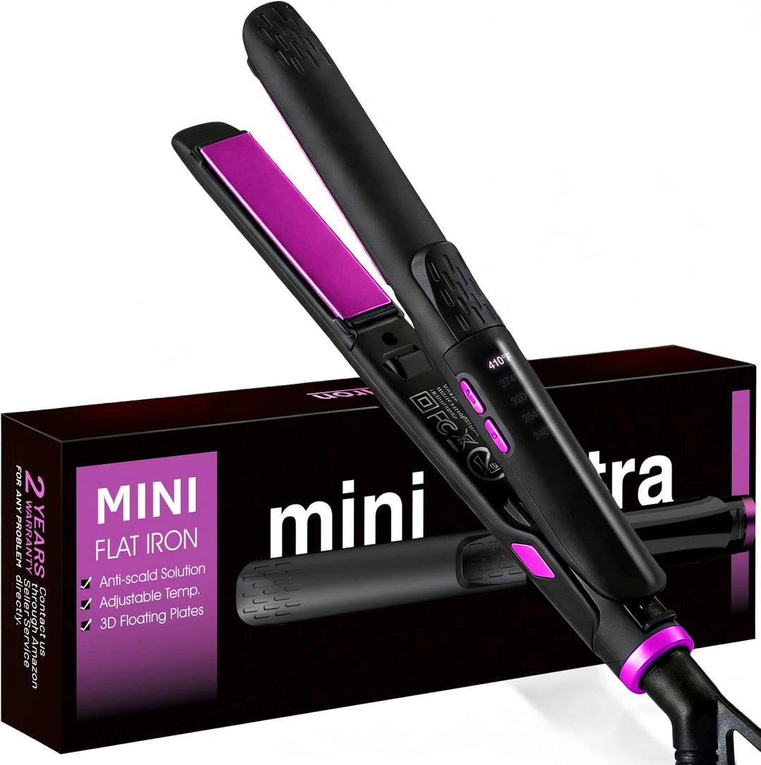 ORYNNE Mini plancha plana de 1\/2 pulgada de titanio de cerámica co...