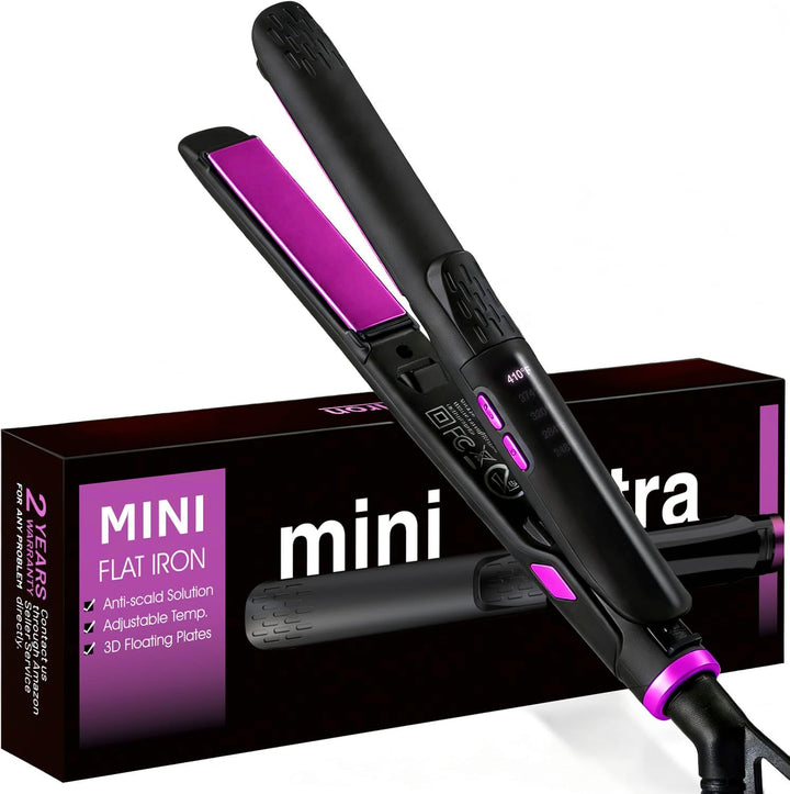 ORYNNE Mini plancha plana de 1\/2 pulgada de titanio de cerámica co...