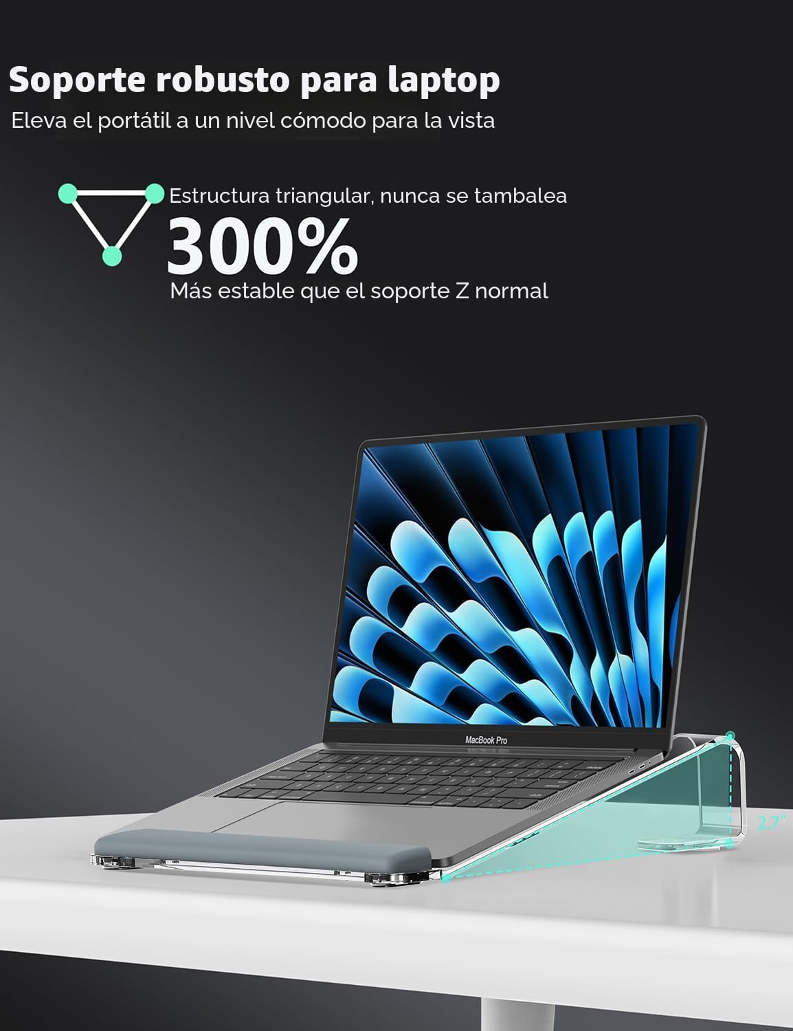 JCZT Soporte de Laptop de Acrílico Transparente para Escritorio, co...