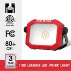 CRAFTSMAN - Luz de trabajo portátil inclinable LED de 1100 lúmenes, 4000 K