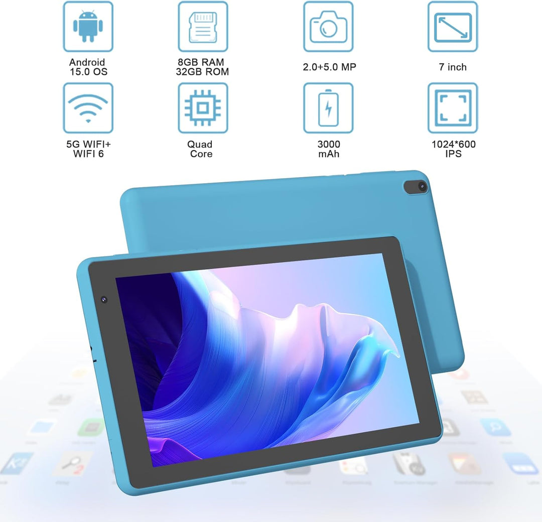 Tableta COOPERS Android 15 Tablets de 7 pulgadas, 8GB RAM, 32GB ROM...