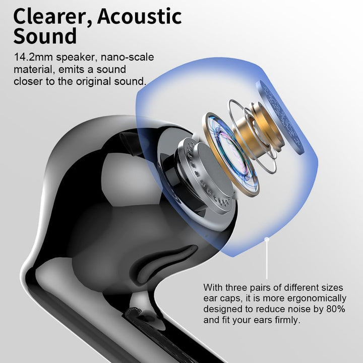 Auriculares inalámbricos, Auriculares Bluetooth 5.4 con graves esté...