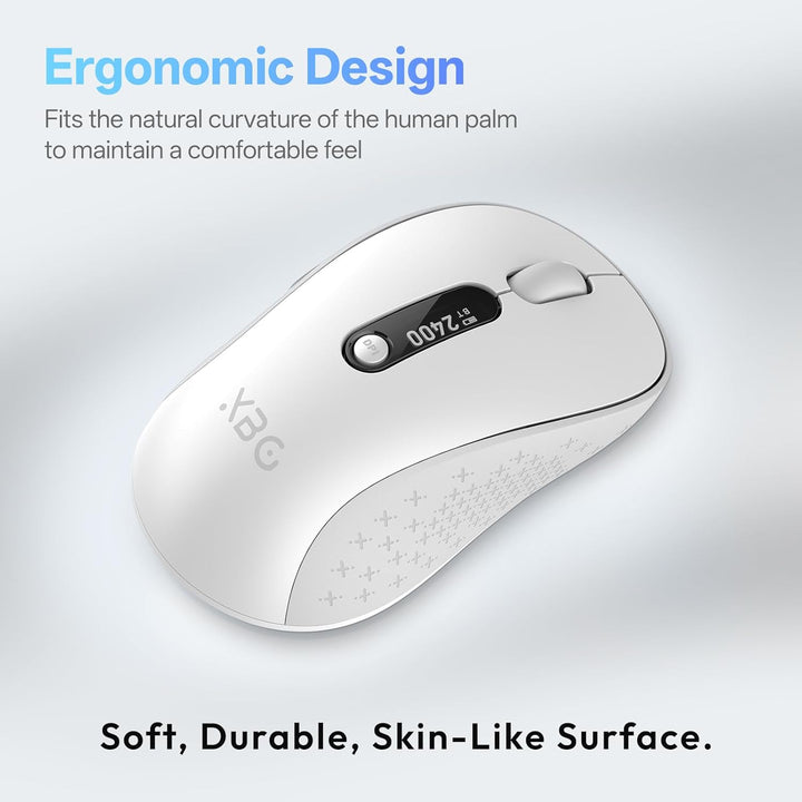 XBG Ratón Bluetooth inalámbrico B15pro, Bluetooth 5.0\/4.0 y 2.4G T...