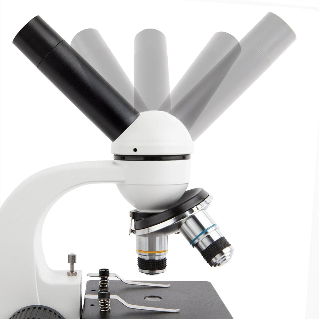 AmScope M158C-E microscopio monocular compuesto, oculares de WF10x y WF25x, aumento de 40x-1000x, campo brillante, iluminación led, etapa Plana, 110 voltios, incluye cámara de 0.3 megapíxeles y software