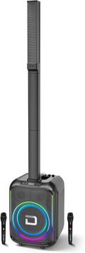 Dolphin Altavoz de fiesta Bluetooth para karaoke con 2 micrófonos